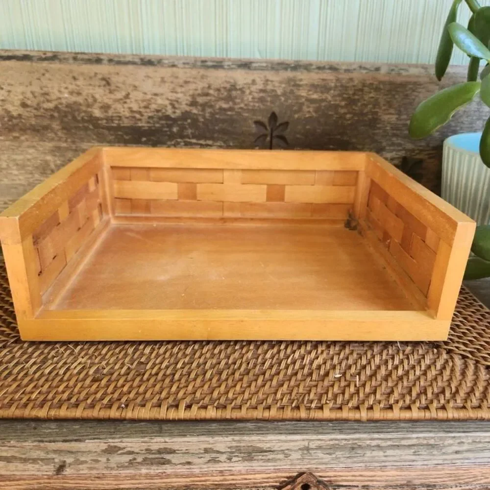 Bamboo File Letter Mail Tray Holder 12x10